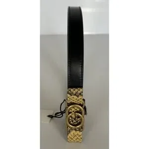 Gucci GG Buckle Women\'s Black Leather Belt 95/38 Made in Italy 745788 NWOT Gucci GG Buckle Women main image 3